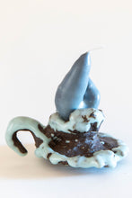 Load image into Gallery viewer, DUNGEON GOODS | LIGHT BLUE AND BROWN CANDLE HOLDER