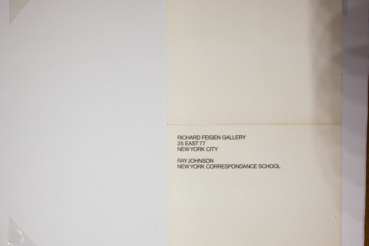 RAY JOHNSON New York Correspondence School Vintage Exhibition Post