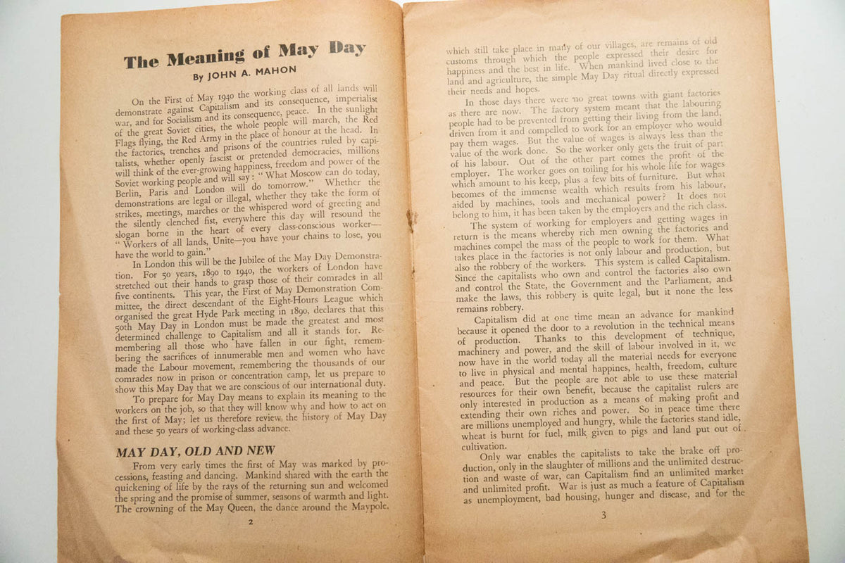 MAY 1st 1940 THE MEANING OF MAY DAY THESE DAYS