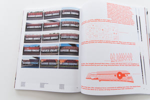 121/183 761 PHOTOS OF RED-BROWN STEEL FREIGHT WAGONS WITH A PAINTING ON THE SIDE