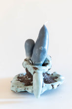 Load image into Gallery viewer, DUNGEON GOODS | LIGHT BLUE AND BROWN CANDLEHOLDER