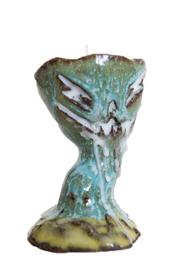 DUNGEON CERAMICS | SLANTED GREEN CHALICE CANDLEHOLDER