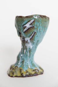 DUNGEON CERAMICS | SLANTED GREEN CHALICE CANDLEHOLDER