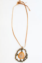 Load image into Gallery viewer, Bronze + Agate Brutalist Pendant