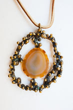 Load image into Gallery viewer, Bronze + Agate Brutalist Pendant