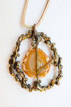Load image into Gallery viewer, Bronze + Agate Brutalist Pendant