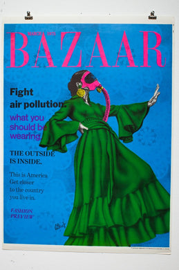 BAZAAR MAGAZINE 1975 | Fight Air Pollution | Blacklight Poster