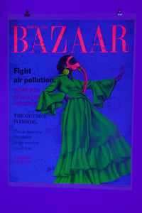 BAZAAR MAGAZINE 1975 | Fight Air Pollution | Blacklight Poster