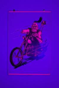 CHOPPED HOG | Vintage Blacklight Poster