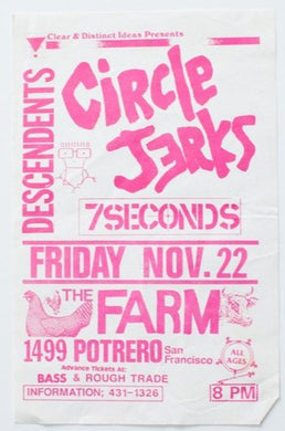 Flyer | Circle Jerks x 7 Seconds x Descendents