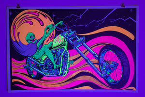DEMON CHOPPER | Vintage Blacklight Poster