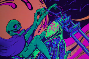 DEMON CHOPPER | Vintage Blacklight Poster