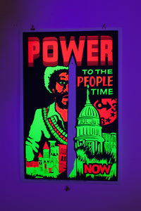 POWER TO THE PEOPLE TIME | Vintage Blacklight Poster