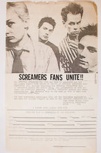 Load image into Gallery viewer, SCREAMERS FAN CLUB | Vintage Flyer