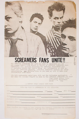 SCREAMERS FAN CLUB | Vintage Flyer