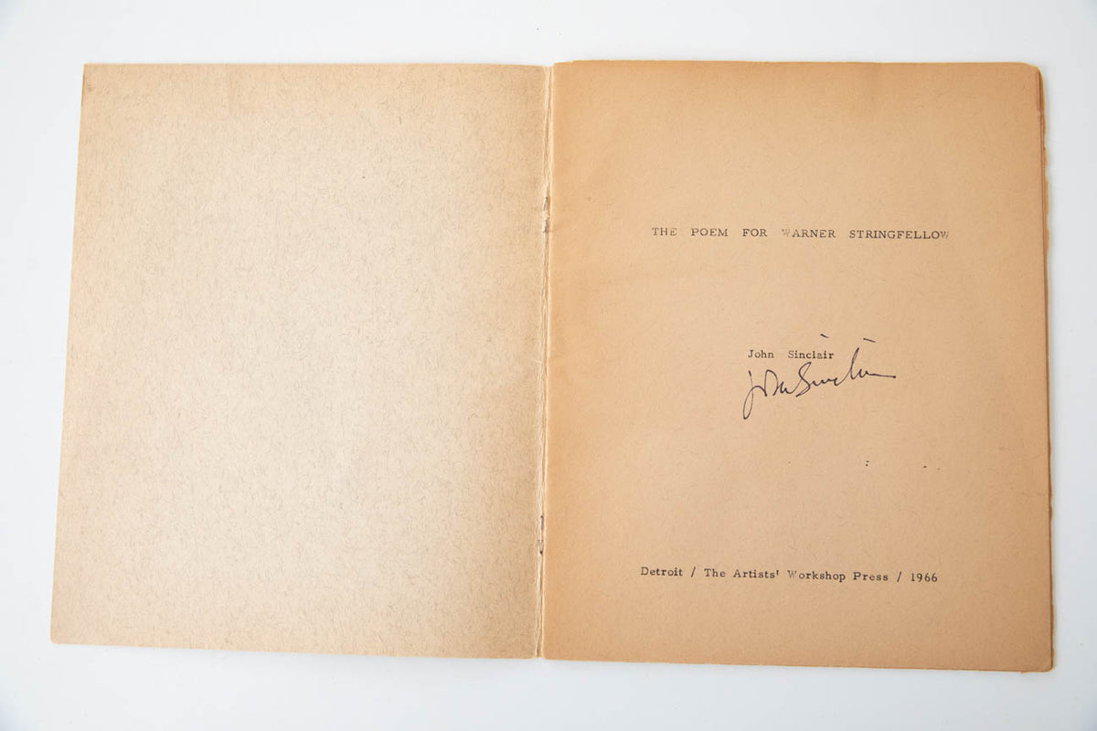 THE POEM FOR WARNER STRINGFELLOW – THESE DAYS