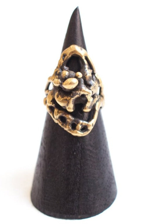 Vintage Bronze Abstract Ring