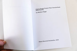 FIFTEEN PEOPLE PRESENT THEIR FAVORITE BOOK (after Kosuth)